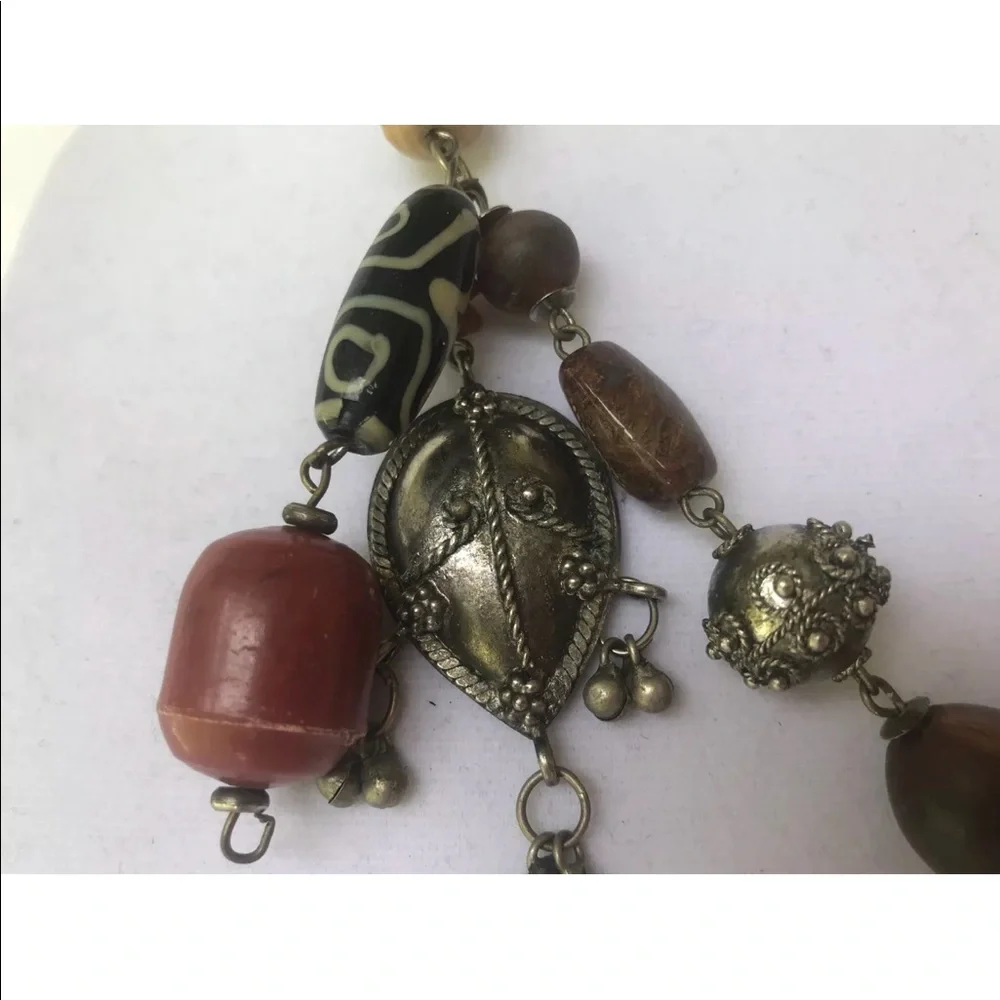 Multi Stone african Necklace brown‎ earth tones